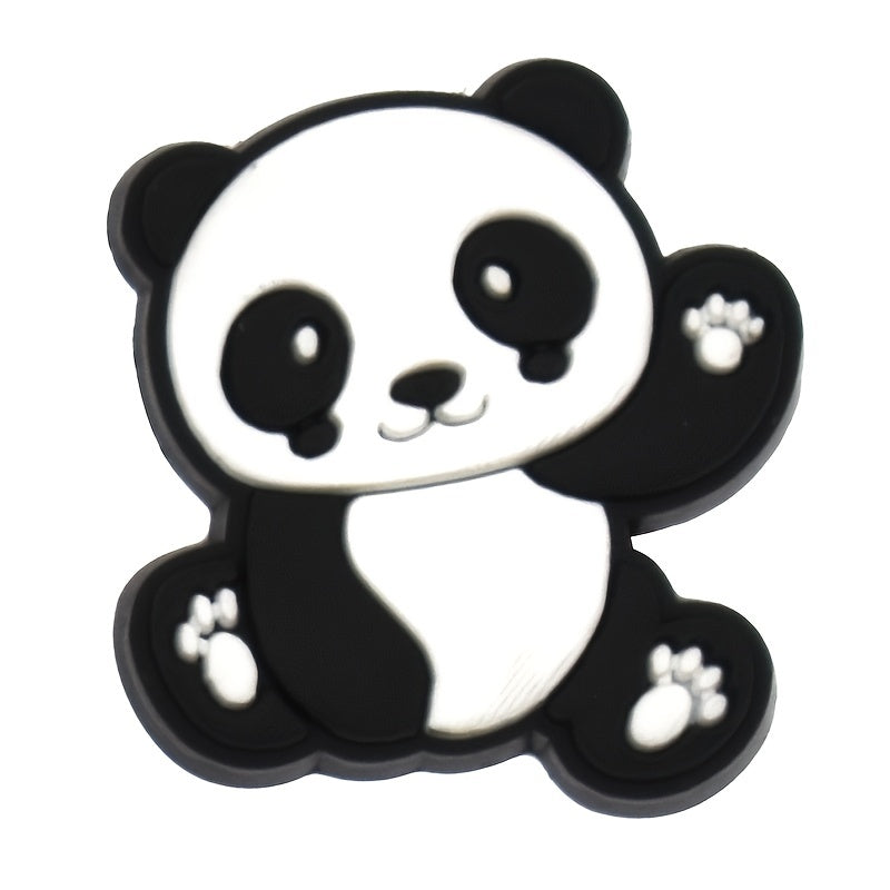 16pcs Panda Shoe Charms for Clogs Slides Sandals PVC Shoe Decorations