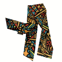 Boho Hair Satin Print Scarf Ladies Silk Scarf Women Bandana Long Double Layer