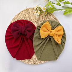 Baby Girls Twill Bubble Bow Turban Soft Hair Wrap Head Accessory