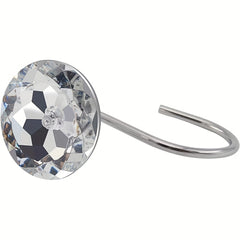 12pcs Round Acrylic Rhinestone Shower Curtain Hooks