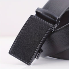 Men's Business Automatic Buckle Pattern Belt Leather Belt