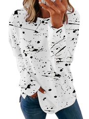 Graffiti Print Crew Neck Sweatshirt Long Sleeve Pullover