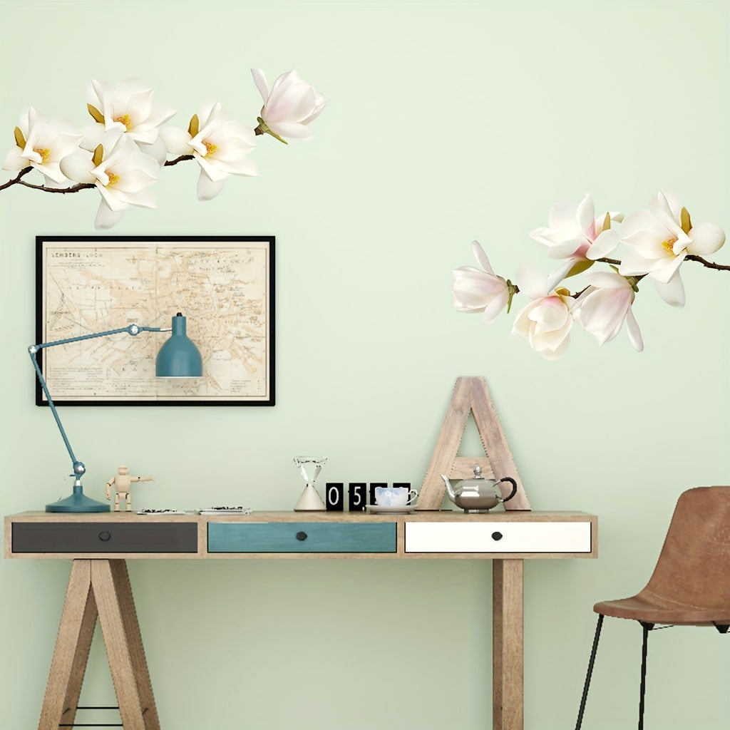 2pcs Orchid Wall Stickers PVC Self Adhesive Removable Living Room Bedroom