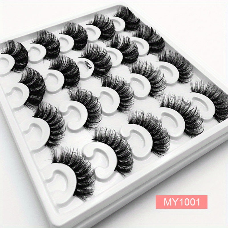 10 Pairs Faux Mink Lashes Natural Volume Curly False Eyelashes Makeup