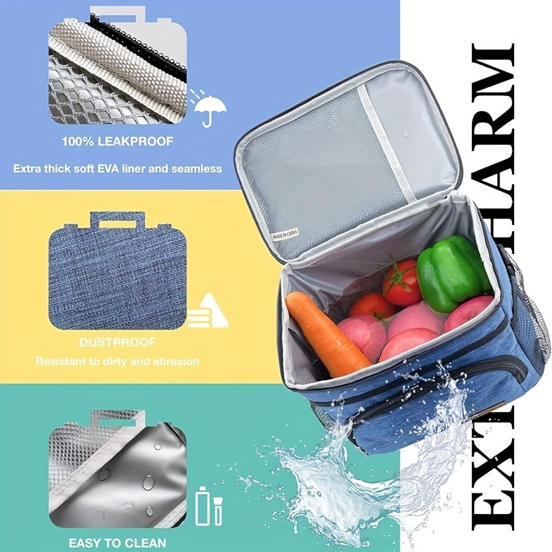Insulated Lunch Bag Leakproof Cooler Tote Bag Adjustable Shoulder Strap