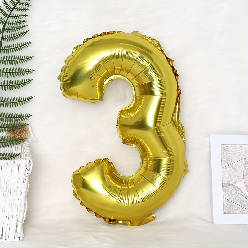 40 Inch Light Golden 0 9 Number Birthday Party Balloons Set