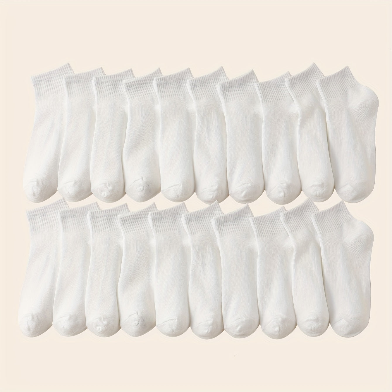 20 Pairs Solid Sports Socks - Women's Comfy & Breathable Stockings