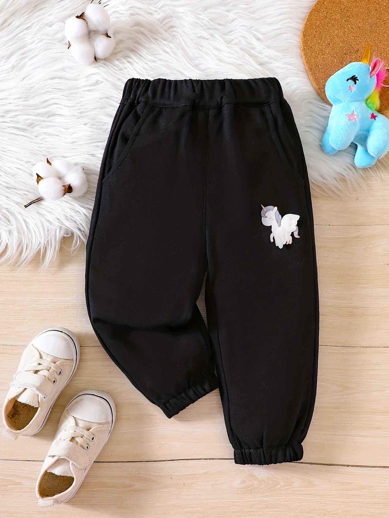 Cartoon Unicorn Print Boys Active Sweatpants Quick drying Jogger Sports Pants