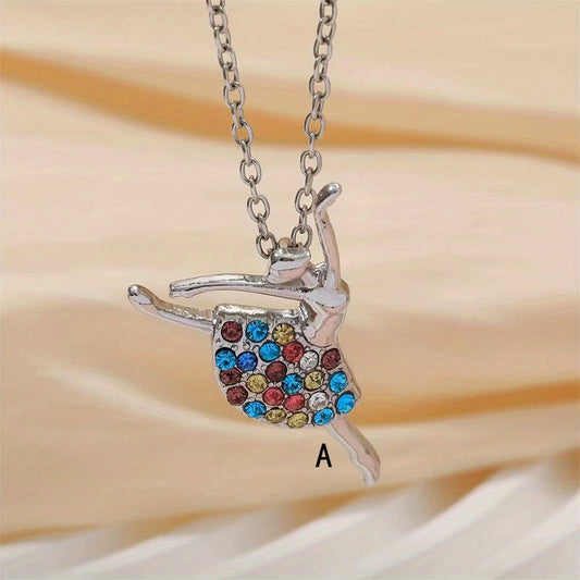 Dancing Girl Princess Pendant Necklace for Girls