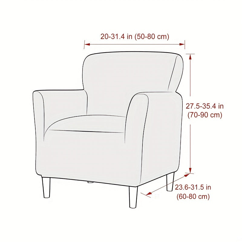 1pc Soft Armchair Slipcovers Elastic Velvet Club Tub Chair Slipcovers