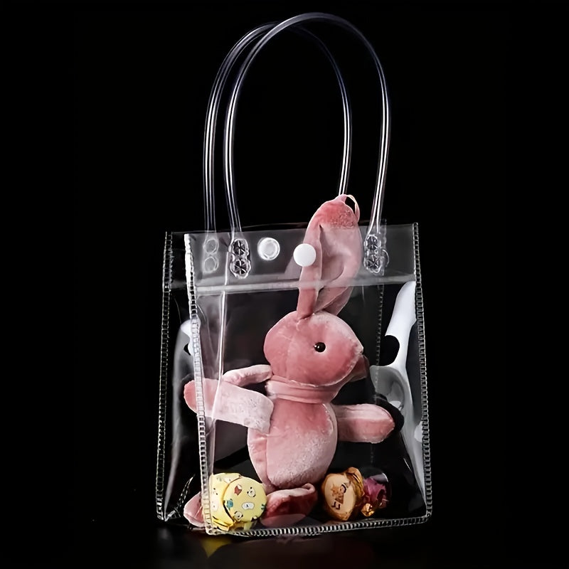 10pcs Transparent PVC Tote Bags - Wedding Christmas Birth Gift Packaging