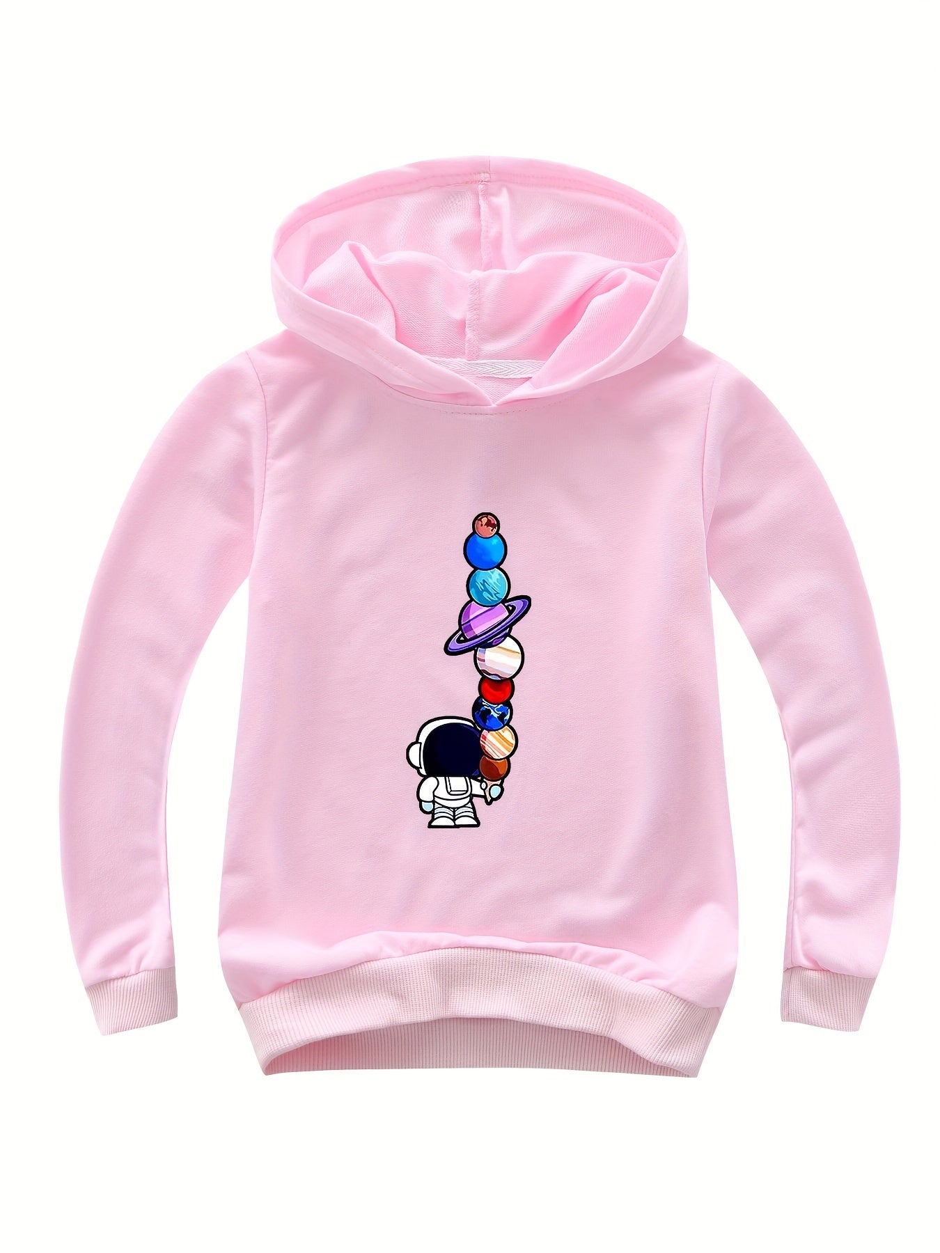 Astronaut Pattern V Neck Sweatshirt for Girls