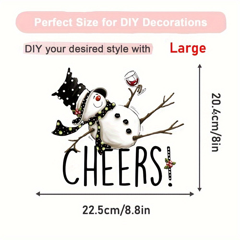 Christmas Snowman Iron On Decal Heat Transfer Stickers Women Girl DIY