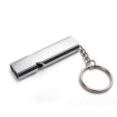 Dual Tube Survival Whistle Aluminum Safety for Hiking Camping