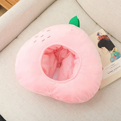 Holiday Party Headgear Soft Peach Plush Hat Photo Props Cartoon