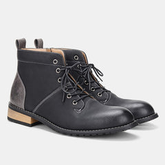Men's PU Leather Casual Ankle Boots High Top Dress Shoes