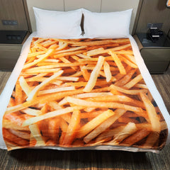 French Fries Printing Flannel Blanket Soft