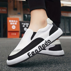 Men's Letters Print Slip On Skate Shoes Casual Walking Shoes