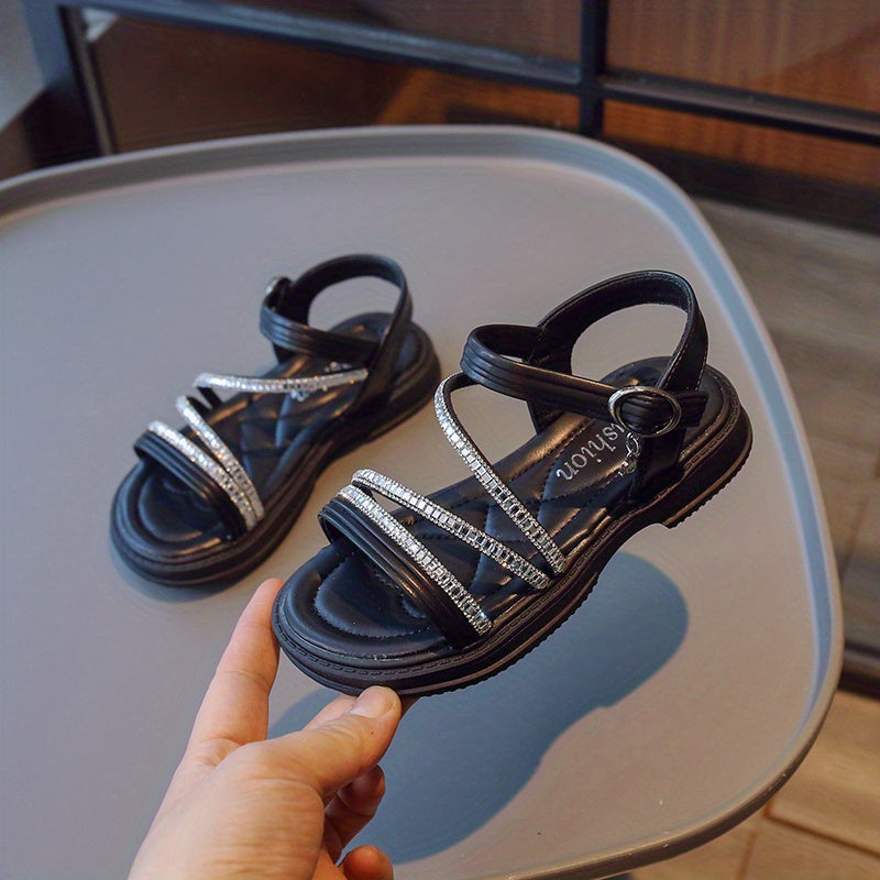 Girls Slip On Sandals Kids Casual Dress Up Shoes