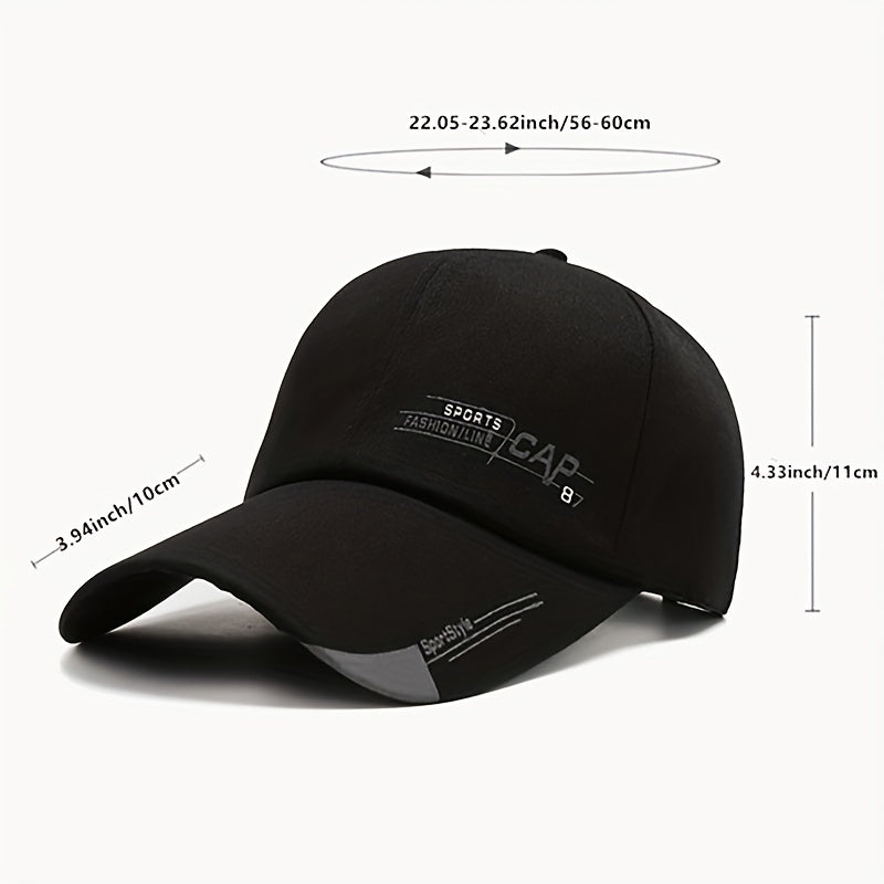 Baseball Cap Print Long Brim Cap Classic Adjustable Plain Hat