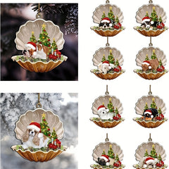 Christmas Tree Puppy Shell Pendant Accessory Decoration
