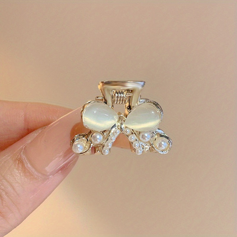 Mini Faux Pearl Metal Hair Clips for Girls
