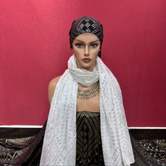 Beige Hot Stamping Scarf Vintage Cotton Large Shawl Women Hijab