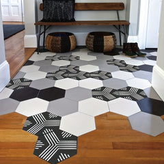 7pcs Hexagonal Floor Tile Sticker Waterproof PVC Easy Peel and Stick