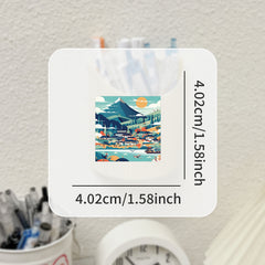 53pcs Japanese Landscape House Cartoon Stickers for Boys and Girls