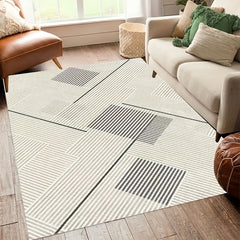 Soft Cashmere Area Rug Geometric Pattern Living Room Rug