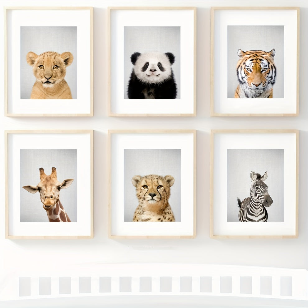 Baby Animals Portrait Posters for Room Decor