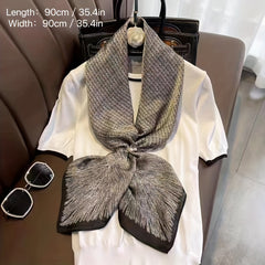 Casual Shawl Satin Square Scarf Bandana Silk Head Wrap Classic Sunscreen