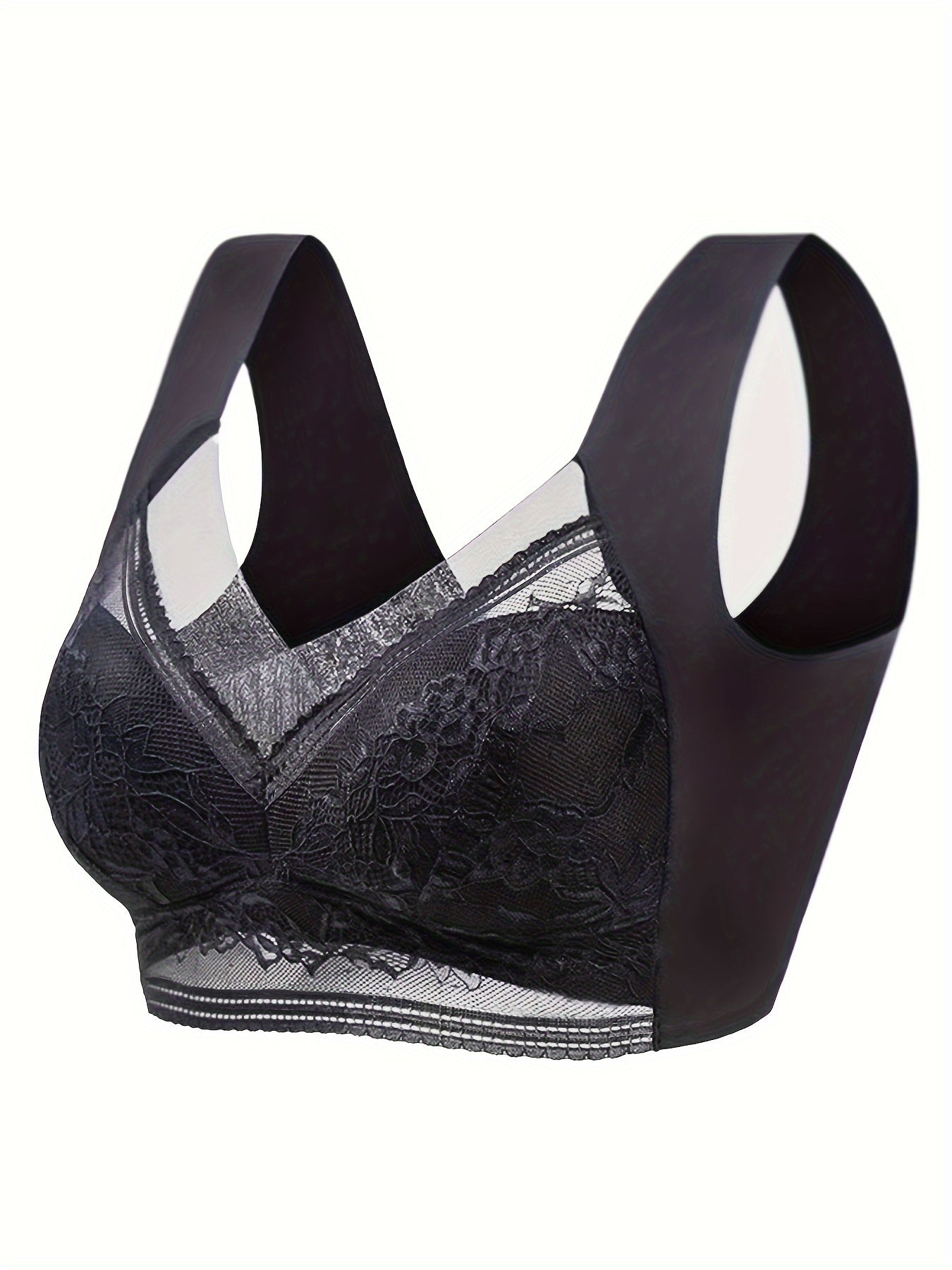 Lace Stitching Push Up Bras Comfy & Breathable Intimates Bra