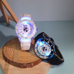 Boys' Soccer Sports Watch LED Glow Wristwatch & Bracelet Set