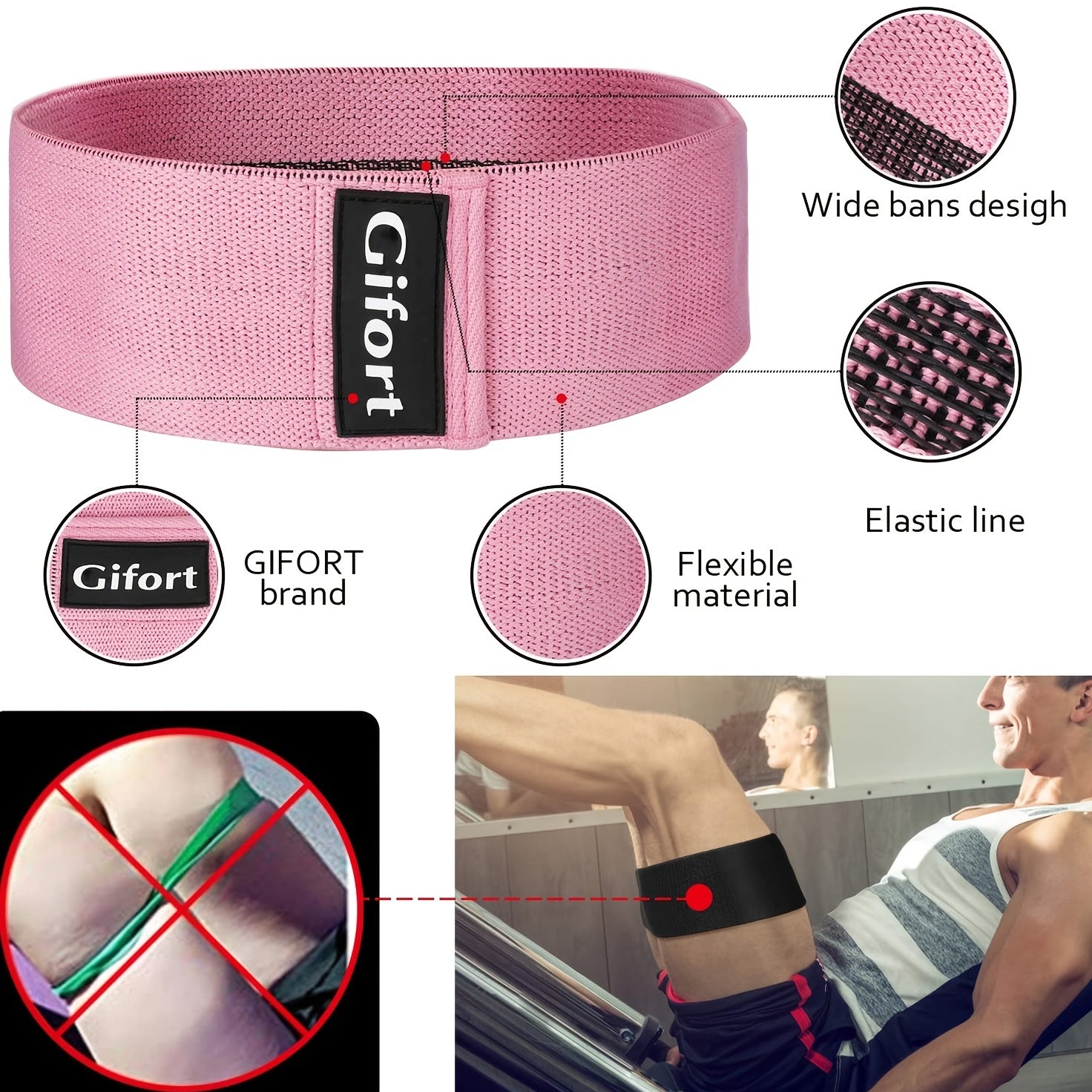 3pcs Non Slip Resistance Band for Leg and Butt Workouts