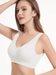 2 Seamless Solid Sports Bras Comfy & Breathable Women's Workout Bra