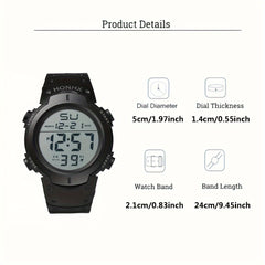 Teen Sports Watch w/Digital Display Alarm Stopwatch Light Mode PVC Band