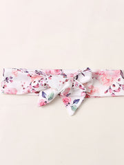 Newborn Baby Girls Floral Romper Ruffle Sleeve Bodysuit & Headband