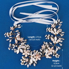 Flower Charm Rhinestone Headband Bridal Hair Styling Accessory
