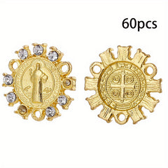 60pcs Religious Figure Pattern Hangings Jewelry Connectors