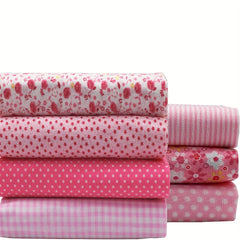 7pcs 24 89 24 Pink Quilting Cotton Fabric Squares Printed Craft Fabric