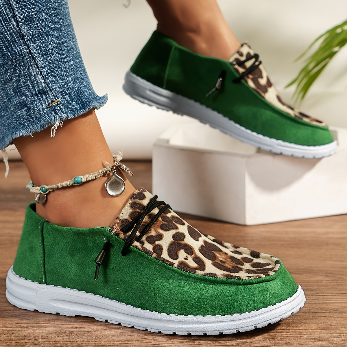 Leopard Pattern Skateboard Shoes for Women