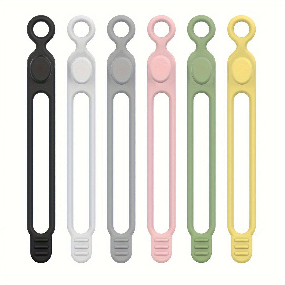 6pcs Silicone Cable Straps Wire Organizer For Earphone Phone Charger