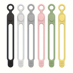 6pcs Silicone Cable Straps Wire Organizer For Earphone Phone Charger