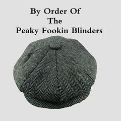 Vintage Herringbone Tweed Newsboy Cap Cosplay Hat