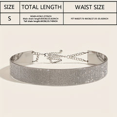 Rhinestone Punk Belt Chain Metal