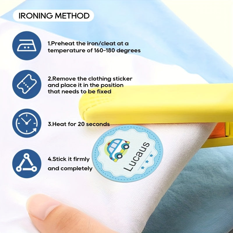 Custom Iron on Name Labels for Clothing Personalized Marking 12-36pcs