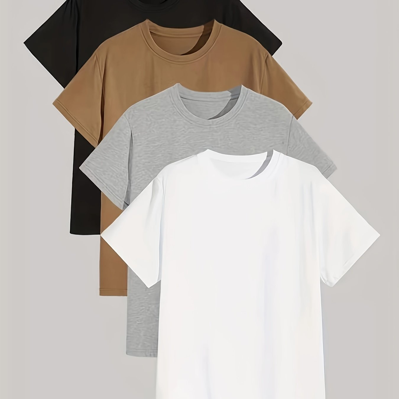 4 Pcs Men's Short Sleeve T-Shirt Set for Summer