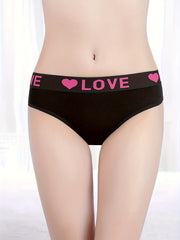 6 Pcs Women's Solid Waist Bikini Panties Breathable Cotton Lingerie