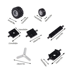 MOC Car Tire Wheel Hub Bearing Single Axis Truck Tire Wind Engine Propeller Toy